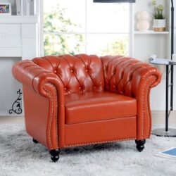 1 Seater Sofa For Living Room - Orange