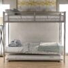 Twin Over Twin Bunk Bed With Trundle - Silver - Image 3