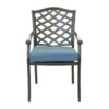 Aluminum 5 Piece Round Dining Set With 4 Arm Chairs - Sapphire Blue - Image 3