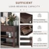 Retro Design Console Table With Two Open Shelves, Pine Frame And Legs For Living Room - Espresso - Image 5