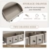 Rustic Entryway Console Table Long Sofa Table With Two Different Size Drawers And Bottom Shelf For Storage - Gray Wash - Image 7