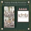 Functional Furniture Retro Style Dining Table Set With Extendable Table And 4 Upholstered Chairs For Dining Room And Living Room - Natural / Off White - Image 6