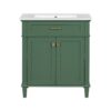 Bathroom Vanity With Ceramic Basin, Soft Close Door And Adjustable Shelves - Green - Image 12