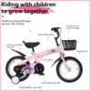 Fkznpj - 18" Sporty Kids Bike With Training Wheels And Stand Adjustable Saddle Suitable For Boys And Girls Aged 5 - 10 Years Tall Height 39 - 49" Available In A Variety Of Colors - Pink - Image 16