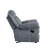 Zubaida - Two Tone Velvet Recliner Loveseat With USB Port Console - Gray - Image 4