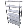 6 Tier 6000Lbs Capacity Nsf Metal Shelf Wire Shelving Unit, Heavy Duty Adjustable Storage Rack With Wheels & Shelf Liners For Commercial Grade Utility Steel Storage Rack - Black - Image 11