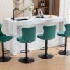 Swivel Velvet Barstools Adjusatble Seat Height, Modern Upholstered Bar Stools With Backs Comfortable Tufted For Home Pub And Kitchen Island (Set of 2) - Green - Image 20