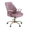 Hamilton - Top Grain Leather Office Chair - Pink - Image 5