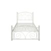 Twin Unique Flower Sturdy System Metal Bed Frame With Headboard And Footboard - White - Image 3
