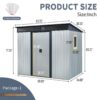 8 Ft X 6 Ft Outdoor Metal Storage Shed With Window And Transparent Plate For Garden, Lawn - White / Black - Image 6