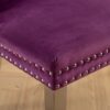 Nikki - Modern, High-End Tufted Solid Wood Contemporary Velvet Upholstered Dining Chair With Chrome Stainless Steel Plating Legs, Nailhead Trim (Set of 2) - Purple / Chrome - Image 12