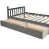 Twin Over Full / Twin Bunk Bed, Convertible Bottom Bed, Storage Shelves And Drawers - Gray - Image 13