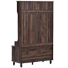 Hall Tree With 4 Hooks, Coat Hanger, Entryway Bench, Storage Bench, 3 In 1 Design, For Entrance, Hallway - Brown - Image 7