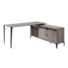 Zakawani - Writing Desk With A Cabinet - Gray Oak / Black - Image 4