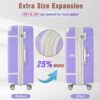 Hardshell Luggage With Tsa Lock, 24" Expandable Lightweight Suitcase With Spinner Wheels, Single Vintage Luggage - Purple - Image 6