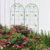 4 Pack Metal Garden Trellis Rustproof Trellis For Climbing Plants Outdoor Flower Support - Green - Image 8