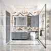 48X36" LED Bathroom Mirror, 3000-6000K Gradient Front And Backlit LED Mirror For Bathroom, 3 Colors Dimmable, Ip54 Enhanced Anti-Fog, Hanging Plates Wall Mount Lighted Mirror (Only Mirrors, Not Cabinets) - Silver - Image 2