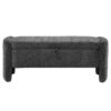 Ottoman Oval Storage Bench Chenille Bench With Large Storage Space For The Living Room, Entryway And Bedroom - Gray - Image 8