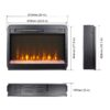 Electric Fireplace Media TV Stand With Sync Colorful LED Lights - Dark Rustic Oak - Image 6