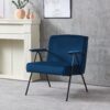 Cloth Leisure - Metal Frame Recliner, For Living Room And Bedroom - Blue - Image 4