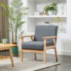 Bahamas - Linen Fabric Chair - Gray - Image 4