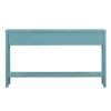 Rustic Entryway Console Table Long Sofa Table With Two Different Size Drawers And Bottom Shelf For Storage - Turquoise Green - Image 12