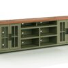 Vineyard - 96" TV Stand Console For TVs Up To 100" - Sage Green And Fruitwood - Image 3