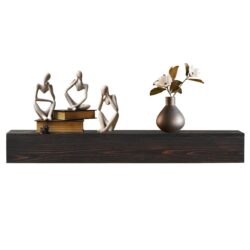 48" Rustic Wood Fireplace Mantel, Wall-Mounted & Floating Shelf For Home Decor - Espresso