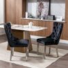 Nikki - Modern, High-End Tufted Solid Wood Contemporary Velvet Upholstered Dining Chair With Chrome Stainless Steel Plating Legs, Nailhead Trim (Set of 2) - Black / Chrome - Image 15