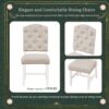 Functional Furniture Retro Style Dining Table Set With Extendable Table And 4 Upholstered Chairs For Dining Room And Living Room - Natural / Off White - Image 8
