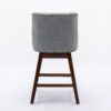 Counter Height Swivel Barstools, 26'' H Seat Height Upholstered Bar Stools (Set of 2), Fabric - Gray - Image 7