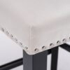 Contemporary Velvet Upholstered Wing-Back Barstools With Button Tufted Decoration And Wooden Legs, And Chrome Nailhead Trim, Leisure Style Bar Chairs, Bar Stools (Set of 4) - Beige - Image 11