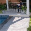 20 Piece Interlocking Deck Tiles Striped Pattern, Square Acacia Hardwood Outdoor Flooring For Patio, Bancony, Pool Side - Light Gray - Image 11