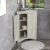 Triangle Bathroom Storage Cabinet With Adjustable Shelves, Freestanding Floor Cabinet For Home Kitchen - Oak - Image 3