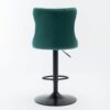 Swivel Velvet Barstools Adjusatble Seat Height, Modern Upholstered Bar Stools With Backs Comfortable Tufted For Home Pub And Kitchen Island (Set of 2) - Green - Image 7