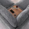 Celine - Chenille Fabric Corner Sectional Sofa With Right Facing Chaise, Cupholders, And Charging Ports - Light Gray - Image 10