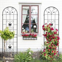 2 Pack Garden Metal Trellis Rustproof Trellis For Climbing Plants Outdoor Flower Support - Black