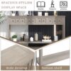 Rustic Entryway Console Table Long Sofa Table With Two Different Size Drawers And Bottom Shelf For Storage - Gray Wash - Image 6