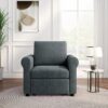 3 In 1 Sofa Bed Chair, Convertible Sleeper Chair Bed, Adjust Backrest Into A Sofa, Lounger Chair, Single Bed, Modern Chair Bed Sleeper For Adults - Deep Blue - Image 4