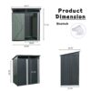 Tc53G Outdoor Metal Storage Shed Transparent Plate - Gray - Image 9