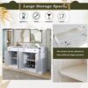 Kitchen Sideboard Storage Buffet Cabinet With 2 Drawers & 4 Doors Adjustable Shelves For Dining Room, Living Room - White - Image 6
