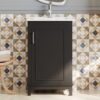 Modern Small Bathroom Vanity Cabinet With Ceramic Basin, Ample Storage, 1 Soft Close Door - Black - Image 18