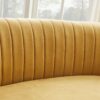 Velvet Curved Sofa - Gold - Image 5