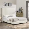Queen Size White Boucle Upholstered Platform Bed - White - Image 15