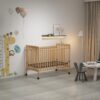 Crib 3 In 1 Convertible, Made Of Sustainable Pinewood, Non Toxic Finish, Comes With Locking Wheels, Wooden Nursery Furniture - Natural - Image 4