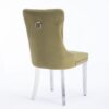 Nikki - Modern, High-End Tufted Solid Wood Contemporary Velvet Upholstered Dining Chair With Chrome Stainless Steel Plating Legs, Nailhead Trim (Set of 2) - Olive Green / Chrome - Image 7
