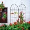 2 Pack Metal Garden Trellis Rustproof Trellis For Climbing Plant Outdoor Flower Support - Black - Image 7