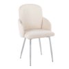Dahlia - Contemporary Dining Chair (Set of 2) - Cream / Chrome - Image 2