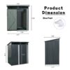 Tc53G Outdoor Metal Storage Shed Transparent Plate - Gray - Image 8