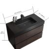 Alice - 36" Bathroom Vanity With Sink, Large Storage Wall Mounted Floating Bathroom Vanity For Modern Bathroom, One-Piece Sink Basin Without Drain And Faucet - Walnut / Black - Image 4